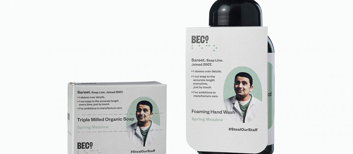 BECO. decorates packaging with CVs for Steal Our Staff campaign