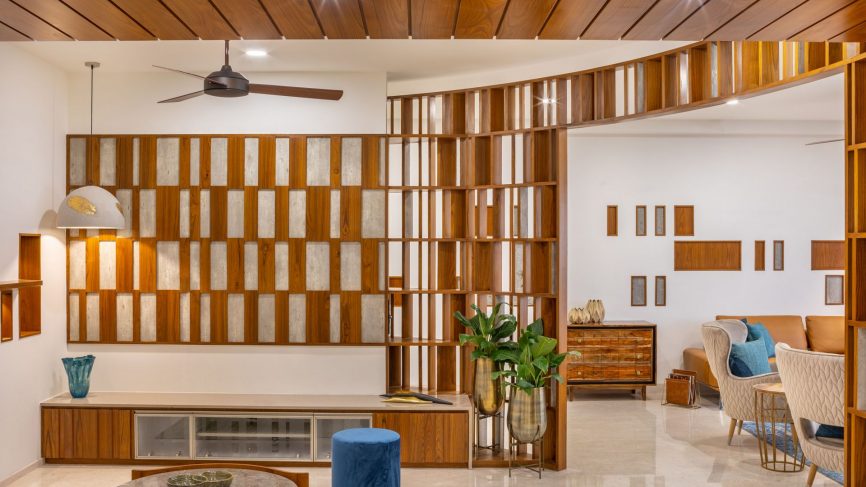 The design story of this 3BHK Bangalore apartment is based on wood and concrete