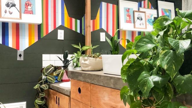 Before and After: A $0 Bath Upgrade that Uses Every Color of the Rainbow—and Then Some!