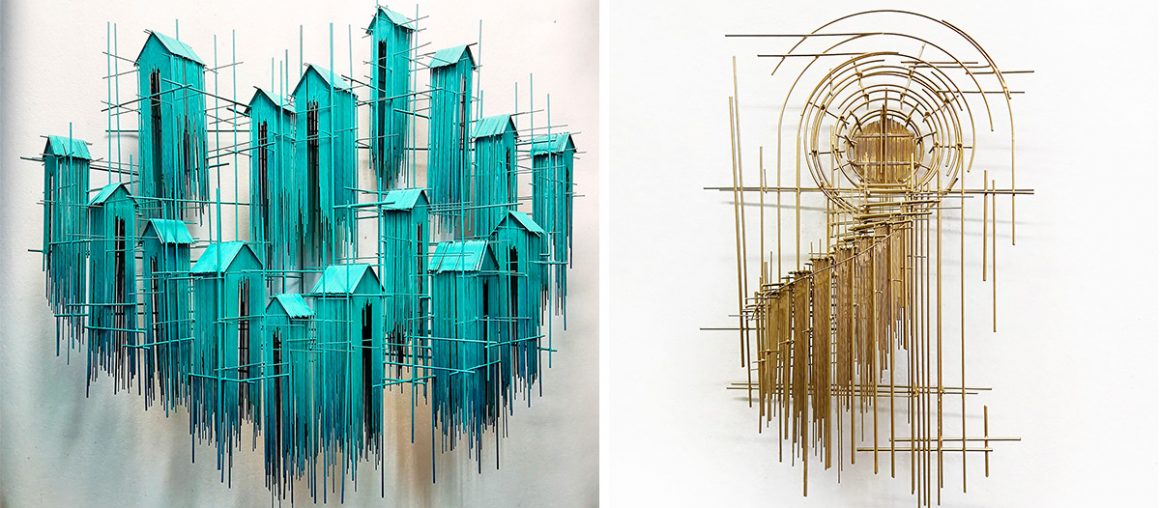 Mimicking Architectural Sketches, Artist David Moreno Forms Sculptures of Countless Metal Strips