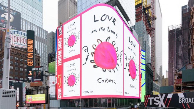 Artists design messages of hope displayed across 1,800 digital billboards in NYC
