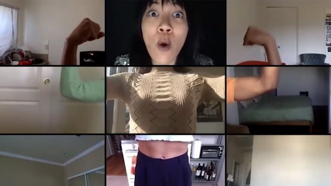 Thao & the Get Down Stay Down Films a Synchronized Music Video on a Zoom Call
