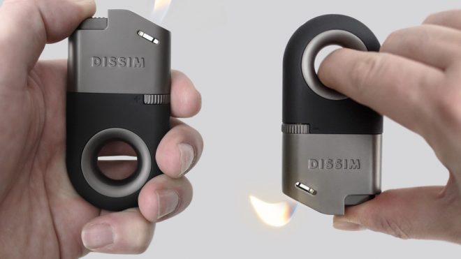 Dissim lighter flips the flame for easy upright and inverted lighting