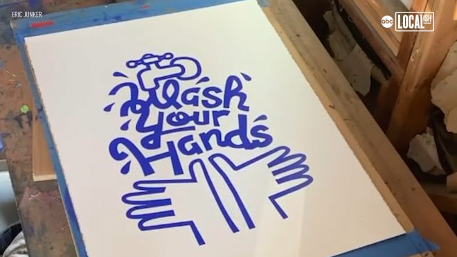 Artist finds creative way to share the message 'wash your hands'