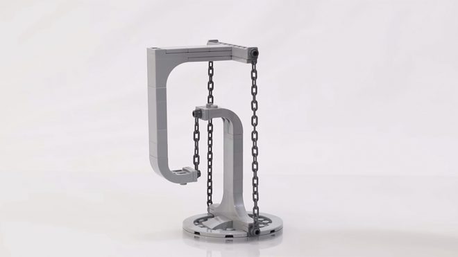 A Perplexing Sculpture Constructed with LEGO Appears to Defy Gravity