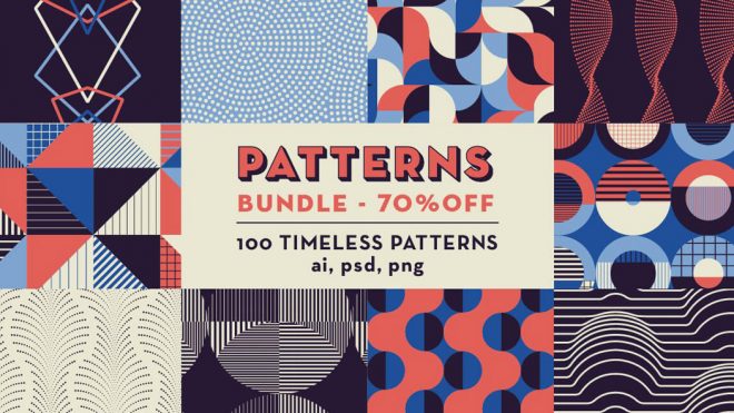 Geometric Patterns Bundle: 100 Seamless & Fully Editable Vector Graphics