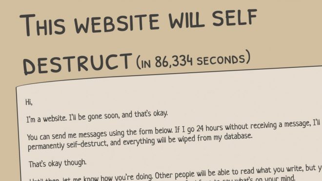 This self-destructing website needs your help