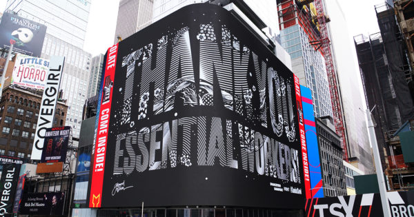 In Times Square, Artists Share Love for Essential Workers