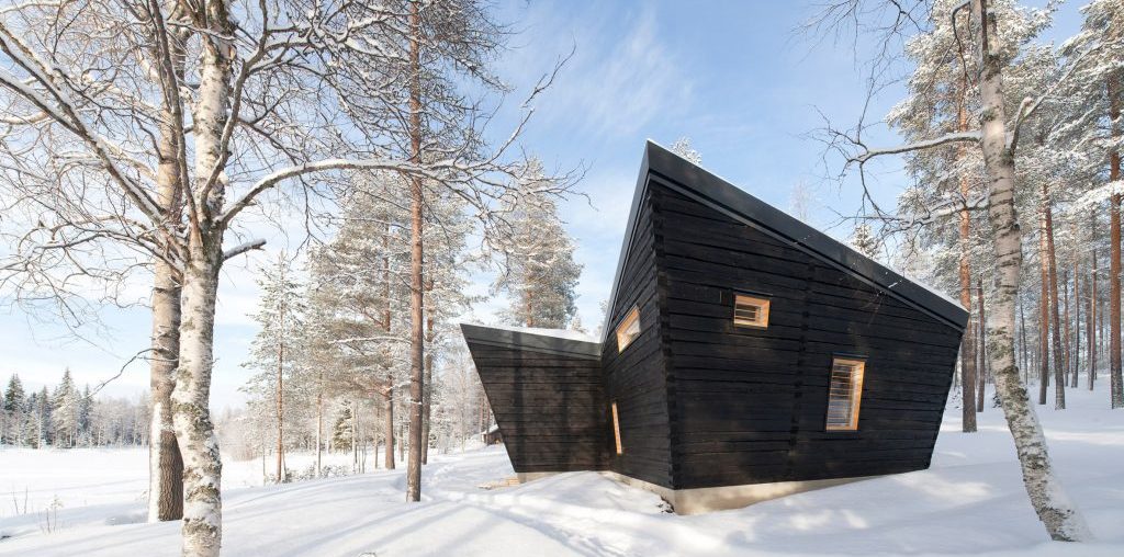 Toni Ily-Suvanto Architects designs Arctic Sauna Pavilion with tilted walls