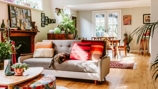 A 1920s Australian House Is Full of Secondhand Finds, Fabulous Art, and Cute Pets