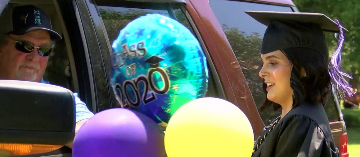 Family, friends surprise former St. Jude patient with drive-by graduation celebration