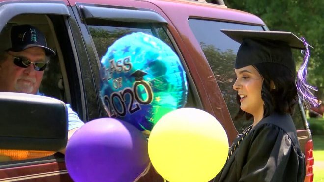 Family, friends surprise former St. Jude patient with drive-by graduation celebration