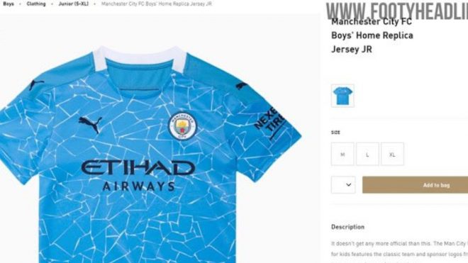 Man City 2020/21 home shirt 'leaked' on Puma website