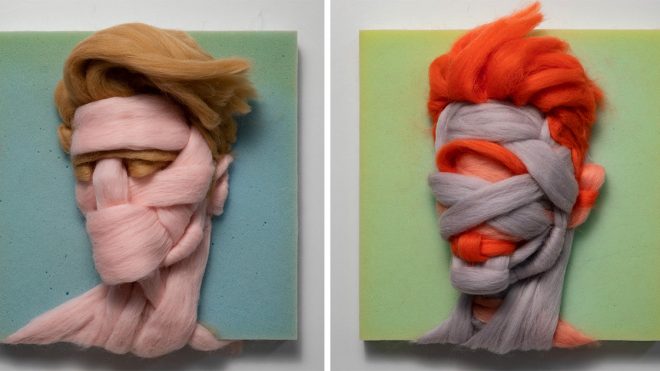 Unspun Wool Sculpted into Intimate Portraits by Artist Salman Khoshroo