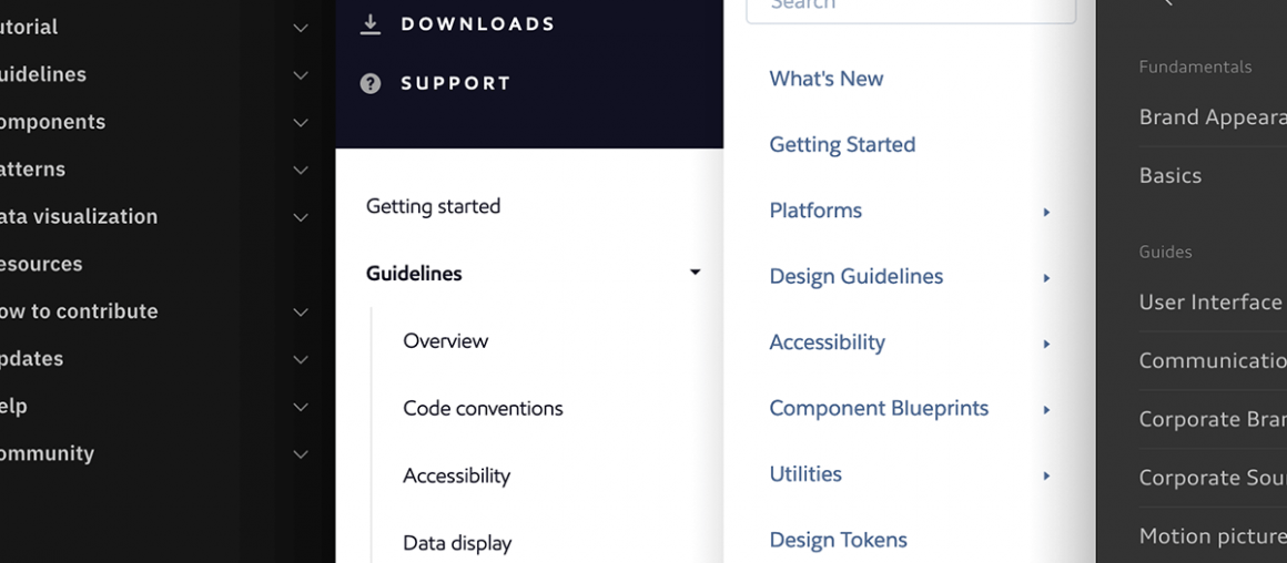 Useful Sections for a Design System Reference Site