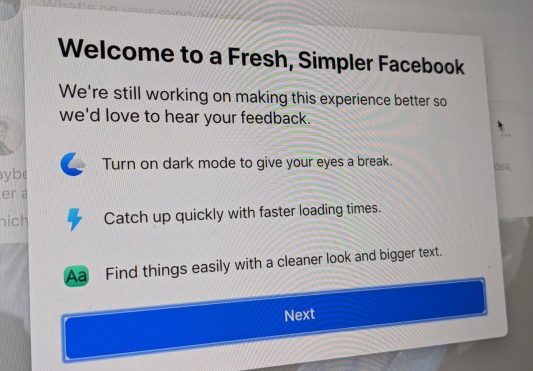 Facebook’s redesign goes live with simplified navigation and dark mode – TechCrunch