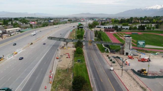 NB I-15 in Orem to close overnight for UVU pedestrian bridge construction