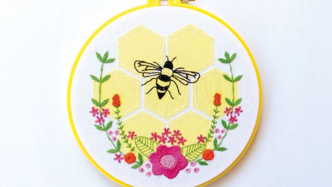 Bzzzzz Stitch up a bee embroidery pattern