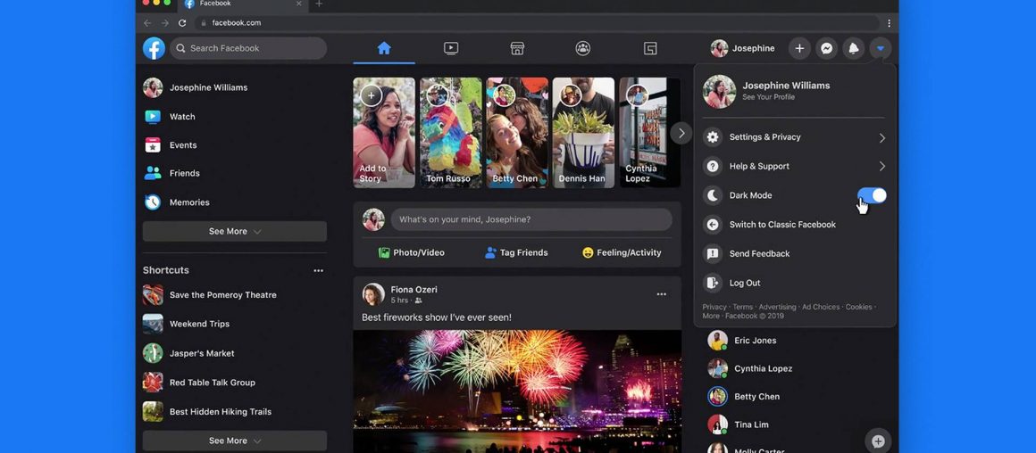 How to enable dark mode on Facebook’s redesigned website