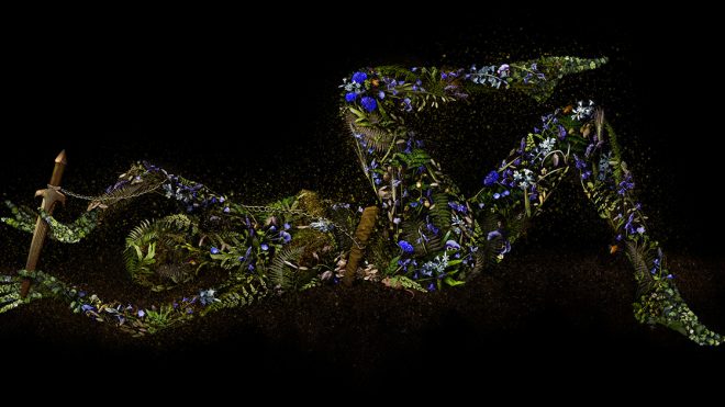 Homegrown Botanics Collaged into Conflict-Ridden Figures by Artist Meggan Joy