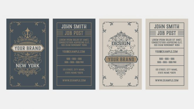 Vintage Business Card Design Templates for Adobe Illustrator