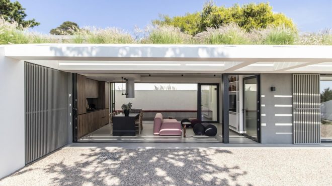 Hidden Greek Island home is submerged into the hillside