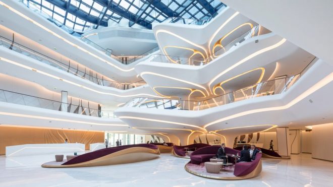 Zaha Hadid Architects reveals interiors of ME Dubai hotel at the Opus