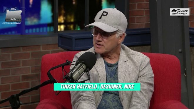 Tinker Hatfield explains the design of the Oregon Sports Award trophy