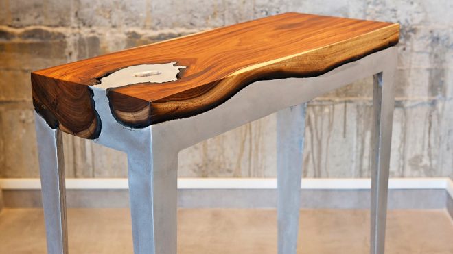 Sleek Furniture Collection by Hilla Shamia Harmonizes Cast Aluminum and Natural Wood