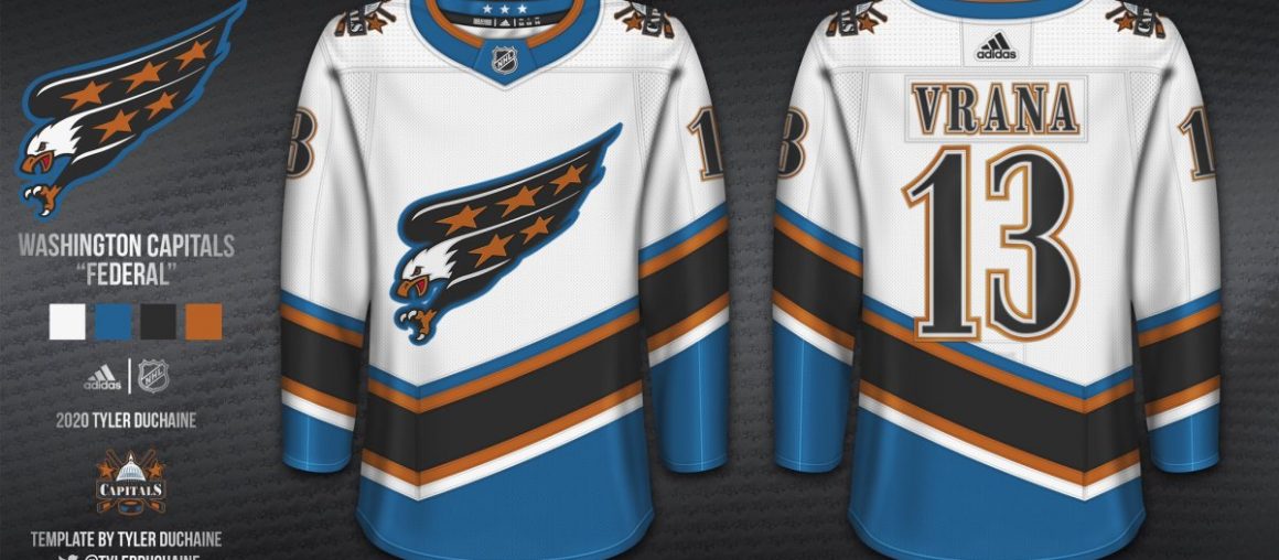 These concepts reimagine the Washington Capitals’ screaming eagle design as a modern-day alternate jersey