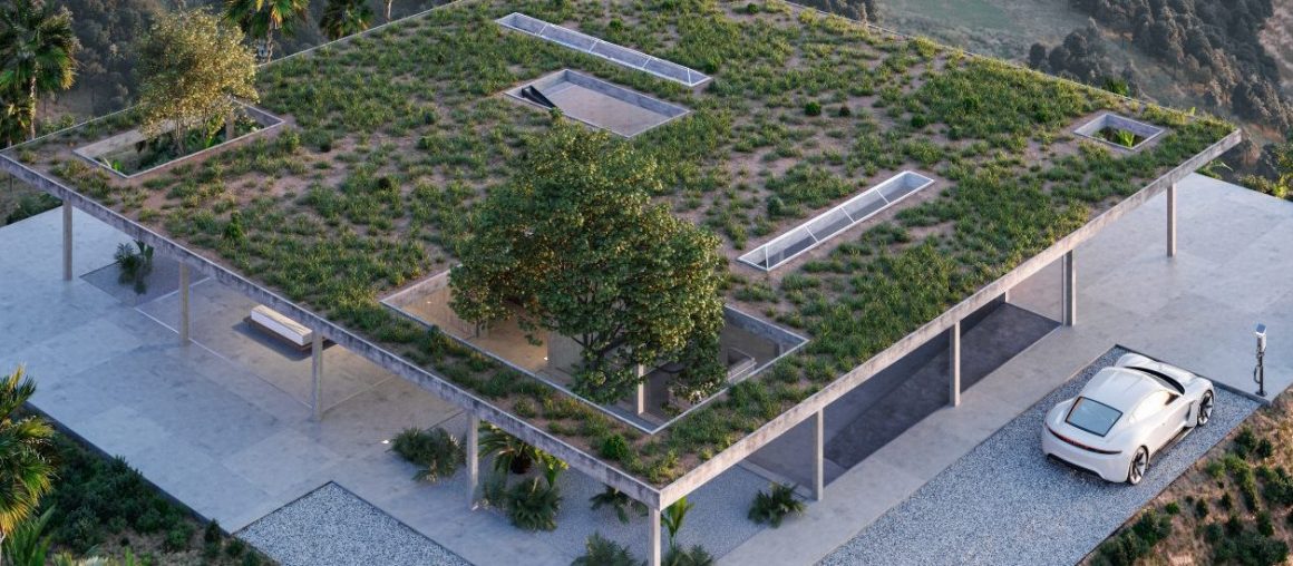 Modernist, off-grid home in Los Angeles features a huge green roof