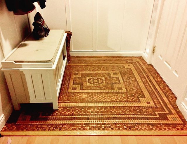 This Stunning Mosaic Made of Pennies Cost Just $75 | Hunker