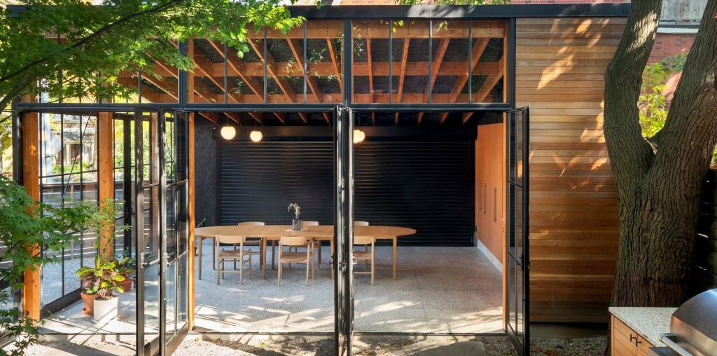 Office Ou turns Toronto garage into workshop, conservatory and dining room