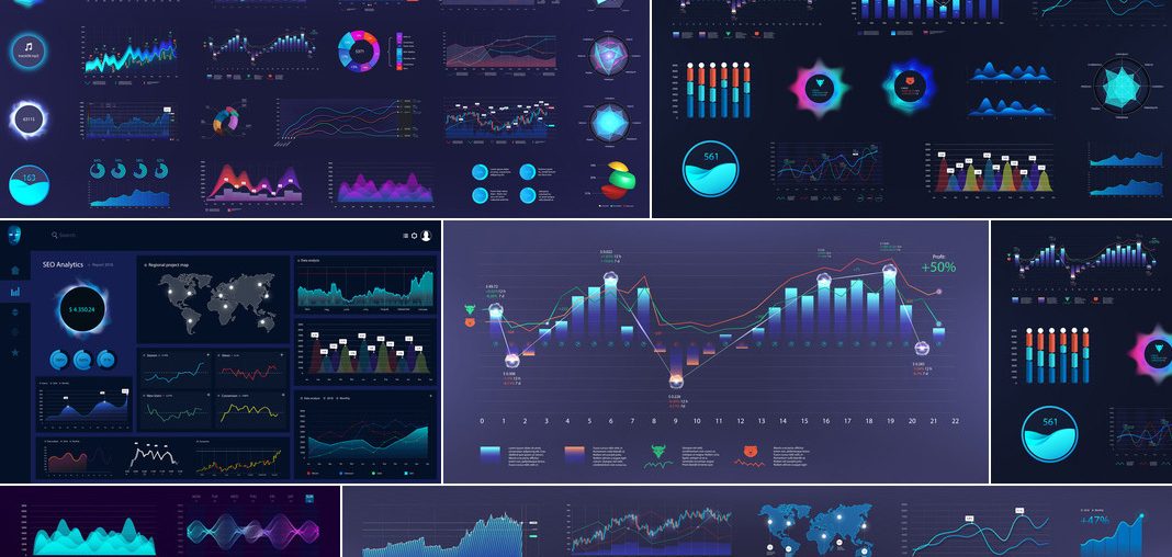 Infographic Dashboard Templates by Sergey Bitos at Adobe Stock