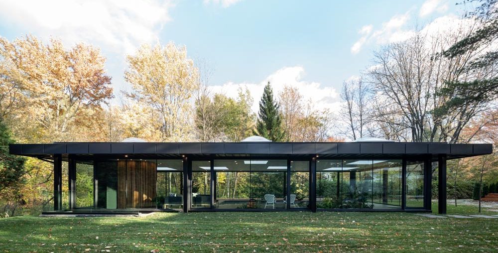 maurice martel's glass pavilion is a tribute to modern architecture