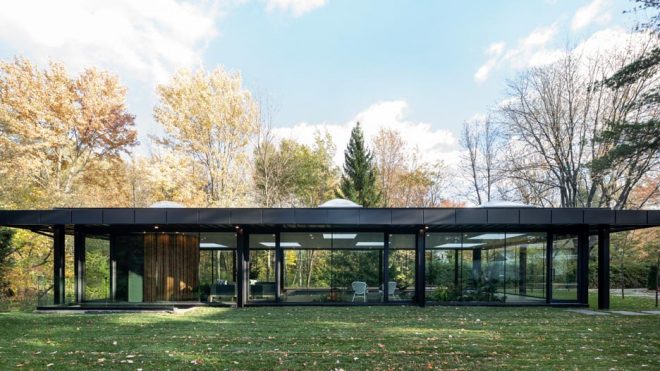 maurice martel's glass pavilion is a tribute to modern architecture
