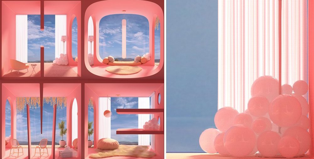 seba morales uses typography to envision HOME in cheerful pink