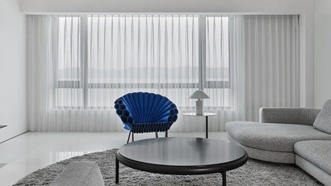 AD ARCHITECTURE adds theatrical elements within minimal apartment interior in china