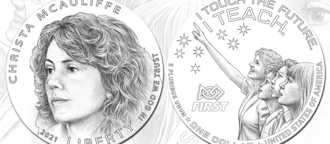 Candidate designs reviewed for 'Teacher in Space' Christa McAuliffe coin