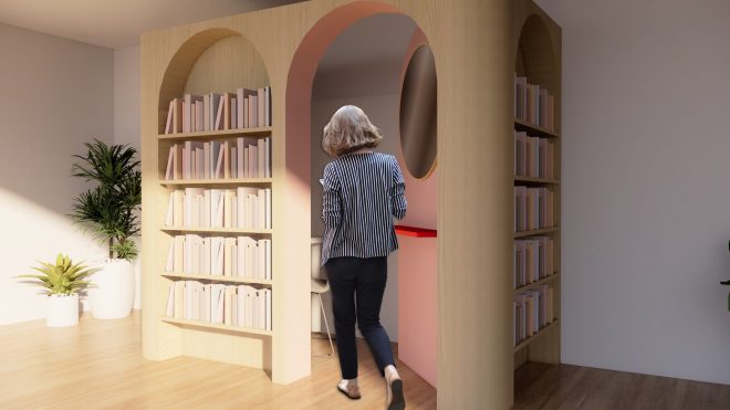 This 80-square-foot phone booth-like tiny room is designed to fit inside your living room and serve as your office