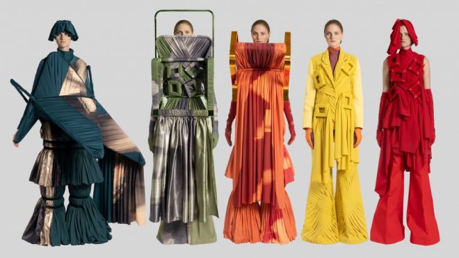 Jessan Macatangay makes fashion collection from drapery and deconstructed furniture