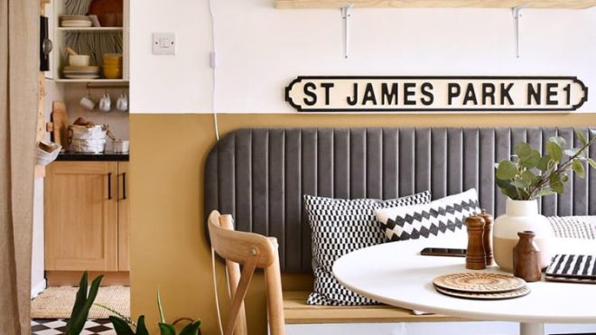 The Secret to This Renter’s Cozy Dining Nook? A Headboard