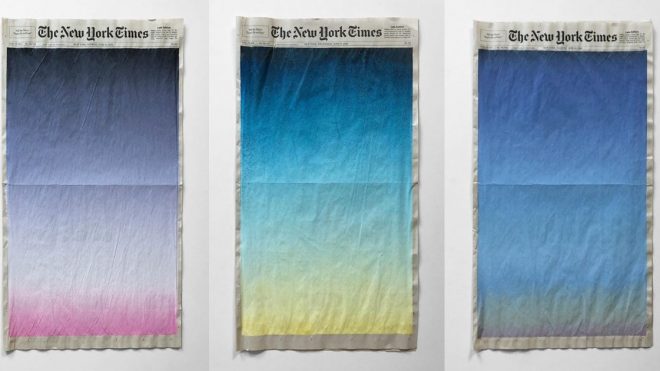 sho shibuya paints sunrises from a small window onto the new york times