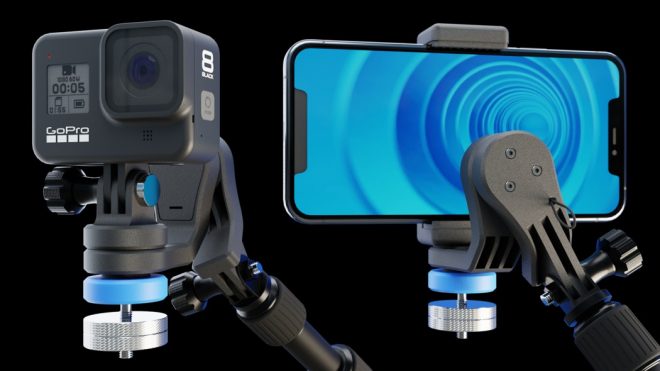 This handheld hydraulic stabilizer works without a battery to give you shake-free camera videos