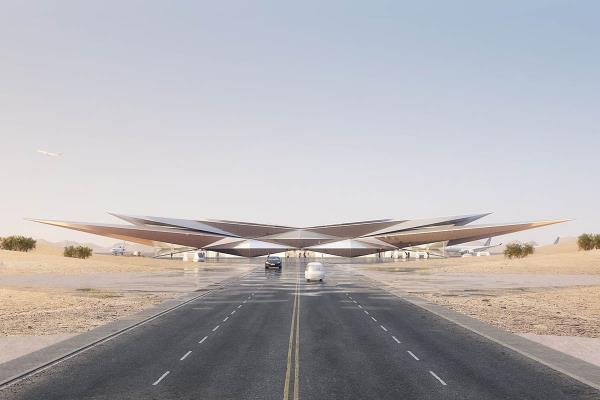 Foster + Partners unveils design for mirage-inspired airport in Saudi Arabia
