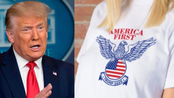 Trump campaign accused of selling T-shirt featuring a 'Nazi eagle' logo