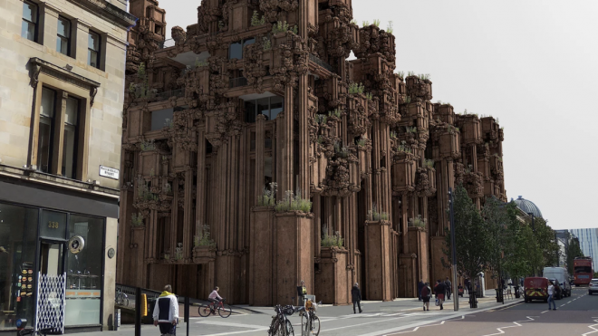 Architect shares Glasgow School of Art extension idea with 'urban cliff' design