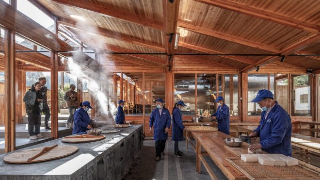 DnA_Design and Architecture builds wooden tofu factory in Chinese mountains