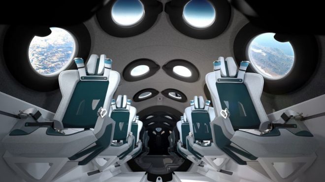 Virgin Galactic unveils the interior cabin of its tourist spaceplane