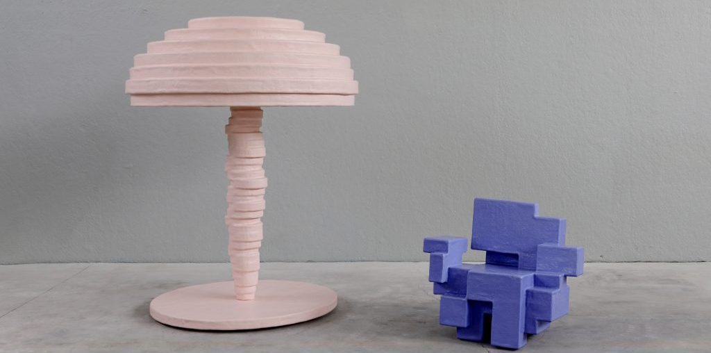 Studio Nucleo colours Primitive furniture in pastel hues for Nilufar Gallery